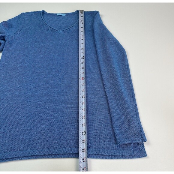 J McLaughlin Sweater Tunic S Open Knit Aqua Preppy Vacation Coastal Boathouse - Picture 7 of 10